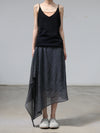 SWAYING 25 Early Autumn Irregular Hem Wool Skirt SW-SW25PF3B08C2-SH Dark Gray